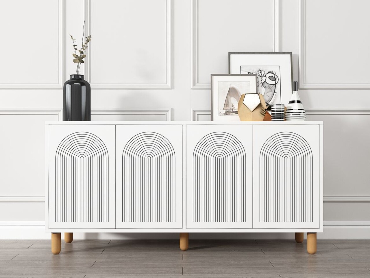 Consola, Hanah Home, Doresta, 150x73x36 cm, PAL, Alb - imagine 7